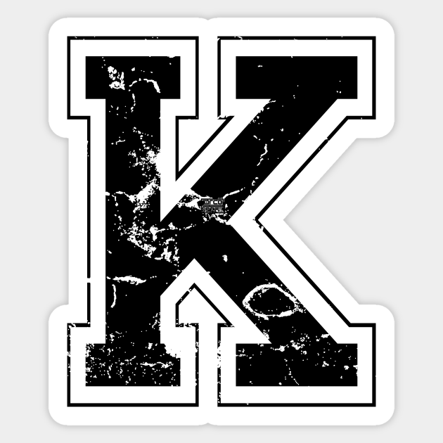 Initial Letter K Black Jersey Sports Athletic Player Jersey Letter K